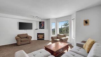 Smart TV, fireplace, video games