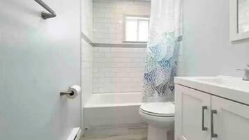 Bathtub, soap, toilet paper