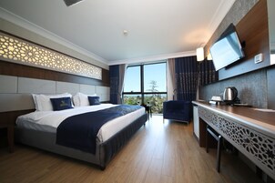 客房内保险箱、笔记本电脑工作区、遮光窗帘、熨斗/熨板