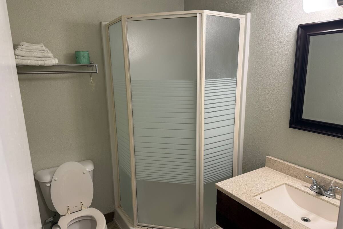 Towels, soap, shampoo, toilet paper
