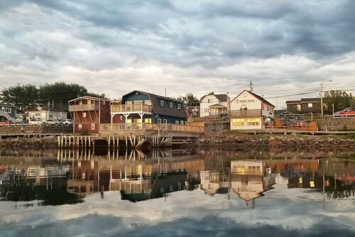 Boat house on the sea.