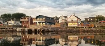 Boat house on the sea.