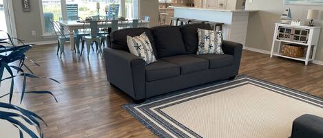 Smart TV, DVD player, books, stereo