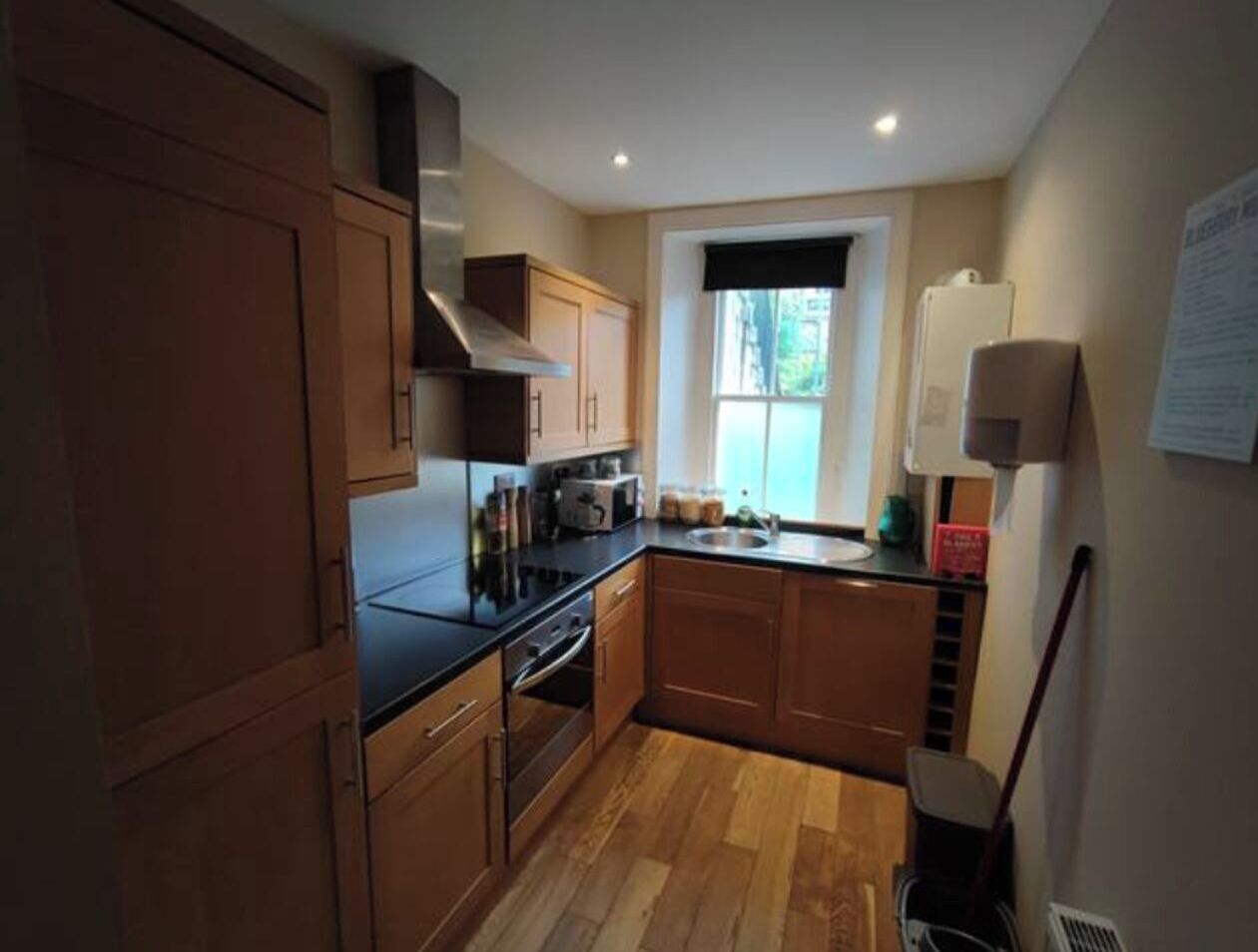 Fridge, microwave, oven, coffee/tea maker