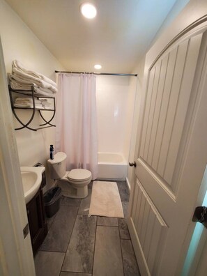 Baignoire, sèche-cheveux