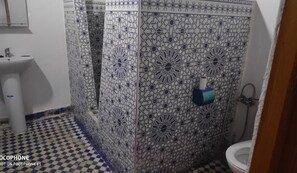 Shower, soap, toilet paper