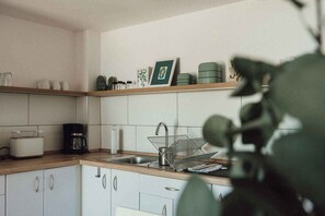 Fridge, microwave, stovetop, toaster