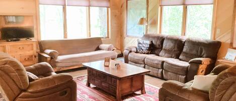 Smart TV, video games, DVD player, video library