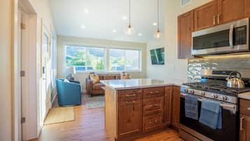 Fridge, microwave, stovetop, dishwasher
