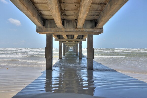 View from property - Breezy condo with balcony, pool, fast WiFi, central AC & W/D (Port Aransas)