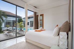 4 間臥室、埃及棉床單、高級寢具、記憶床墊