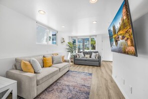 Smart TV, fireplace, computer monitors