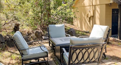 Mountain-side home base with fireplace, WiFi, full kitchen & patio with firepit