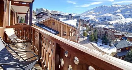 Renovated 3-room apartment with balcony and sauna access in Les Menuires