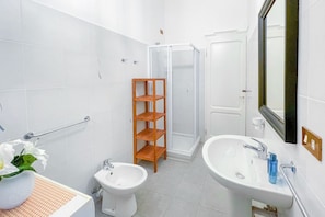 Dusche, Haartrockner, Bidet, Handtücher