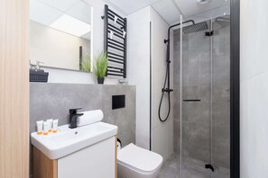 Dusche, Haartrockner, Handtücher