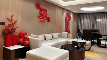 Down comforters, minibar, desk, blackout drapes