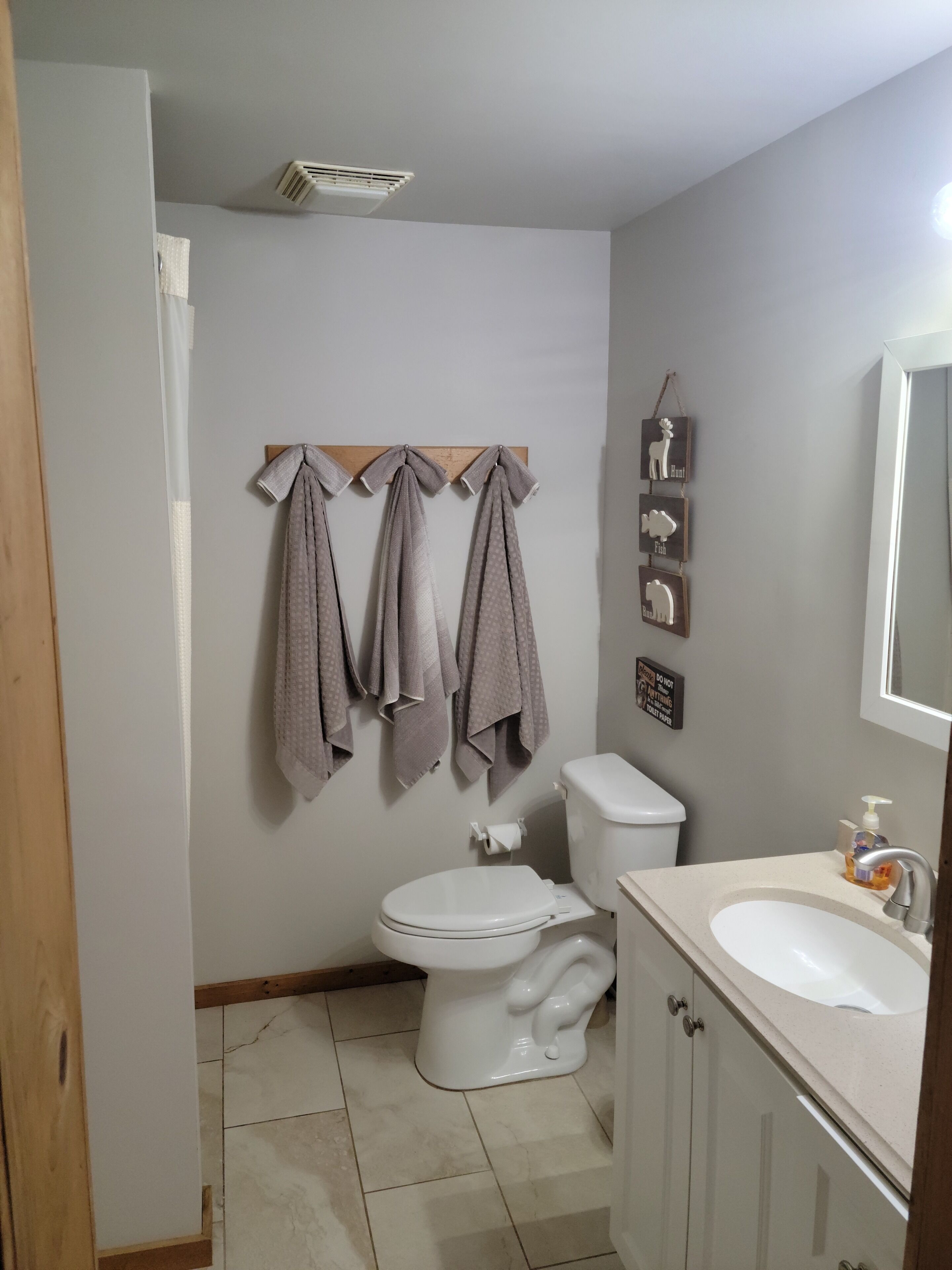 淋浴设施、吹风机、毛巾、洗发水