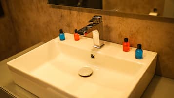 Shower, hair dryer, slippers, bidet