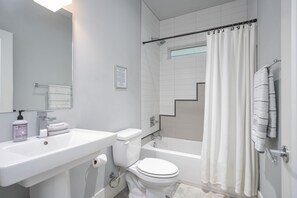 Bathtub, hair dryer