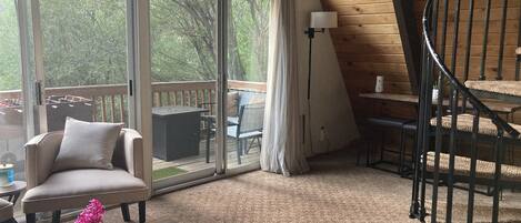 Smart-TV, Kamin, DVD-Player, Bücher