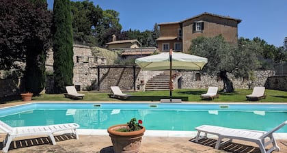 Pool and amazing views near Spoleto nestled in the Umbrian countryside.