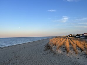 A beach with a clear sky, a sandy shore, and houses in the background. - Broadkill Beach House- Dog Friendly! Sleeps 13 (Milton)