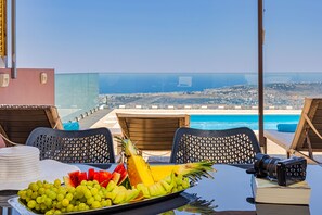 Outdoor dining - Villa Nektar with private ecologic pool and amazing view! (Κοντόπουλα)