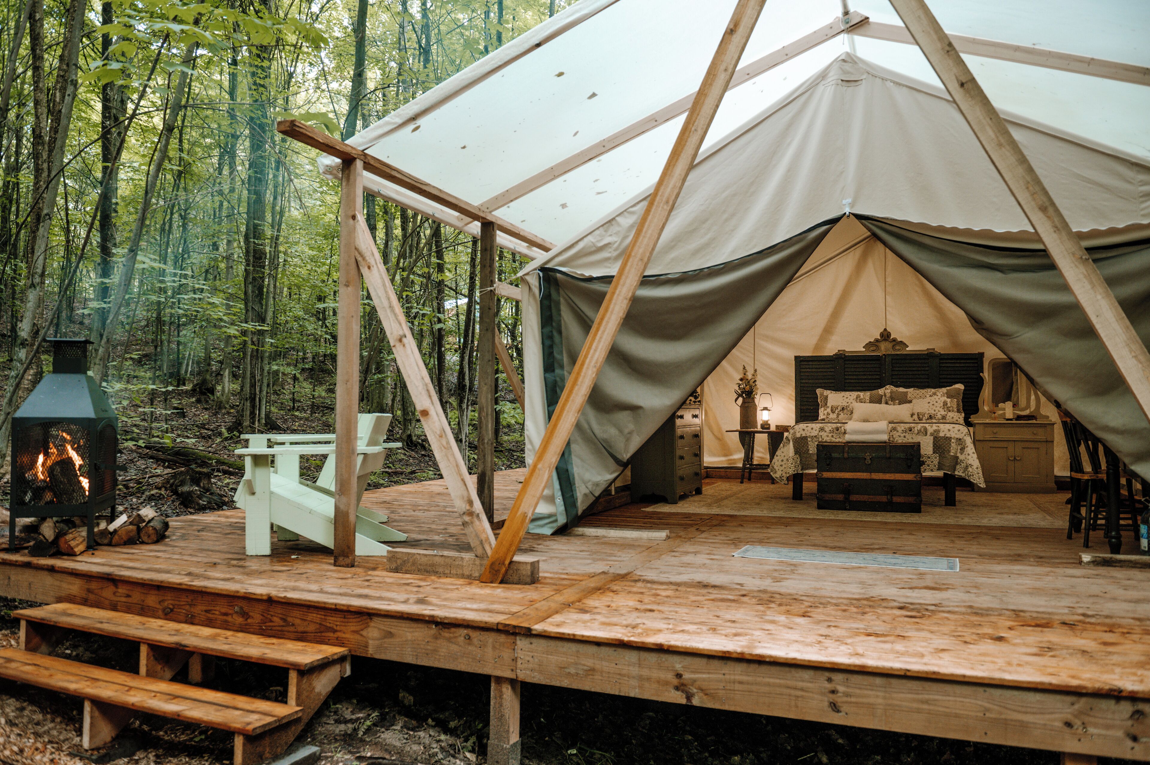 Tentes de Glamping | Aire de séjour | Foyer