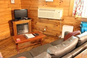 TV, caminetto, lettore DVD