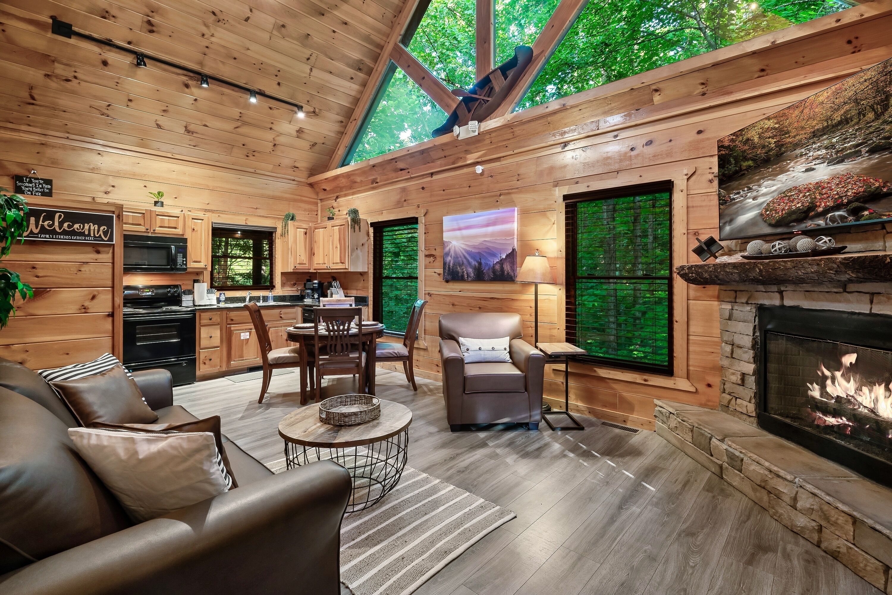 TV connectée, cheminée, jeux vidéo