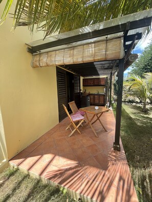 Outdoor dining - Mediterranean Apartment, 1 Bedroom Suite steps from Nelson's Dockyard! (English Harbour)