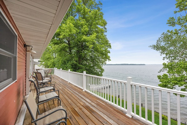 Plenty of seating on upper deck to relax and enjoy the fantastic lake views.