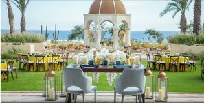 Outdoor banquet area