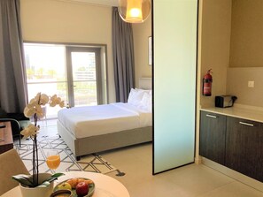 Appartement (0 Bedroom) | Coin séjour | Télévision à écran plasma de 1 cm avec chaînes par satellite, télévision