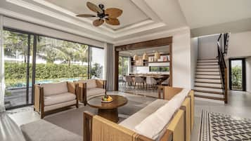 4 Bedroom Villa with Private Pool | Living area | 52-inch LCD TV with cable channels, TV