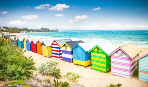 Beach nearby, sun loungers