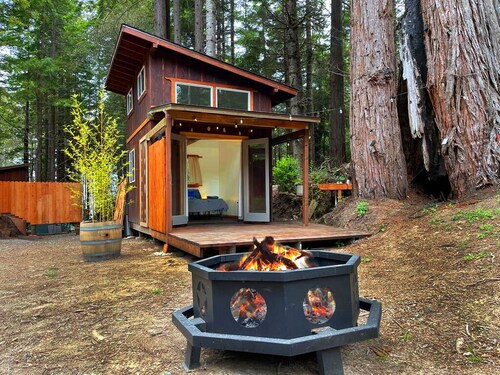 Nature Retreat - 2 private cabins in a magical Redwood forest with ocean views