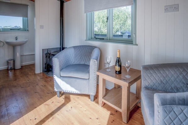 Cottage (1 Bedroom) | Living area | 32-inch TV with digital channels, fireplace - Willow - 1 Bedroom - Amroth (Narberth)