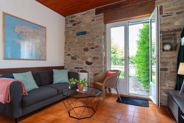 Televisión y chimenea