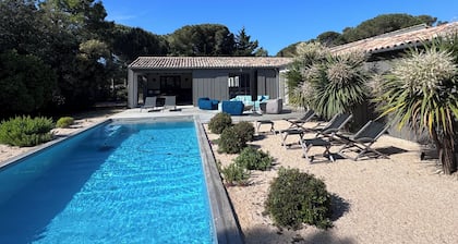 Magnificent architect-designed villa, swimming pool, walking distance to beach, pétanque, billiards, basketball