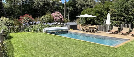 Outdoor pool, a heated pool