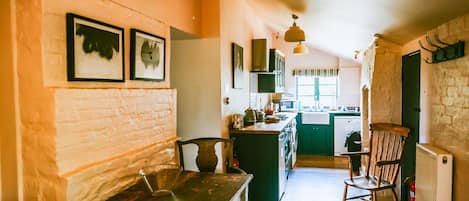Dishwasher, high chair, dining tables