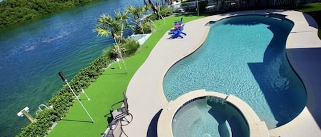 Outdoor pool, a heated pool