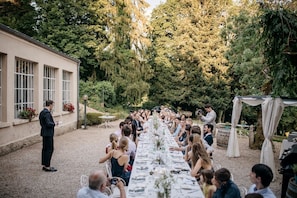 Outdoor banquet area