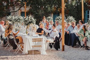 Outdoor banquet area