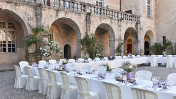 Outdoor banquet area