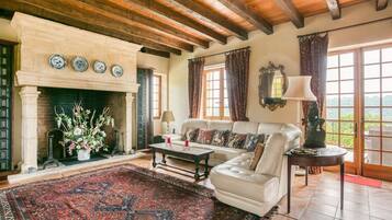 TV connectée, cheminée, lecteur de DVD