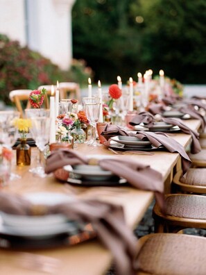 Outdoor banquet area