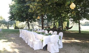 Outdoor banquet area